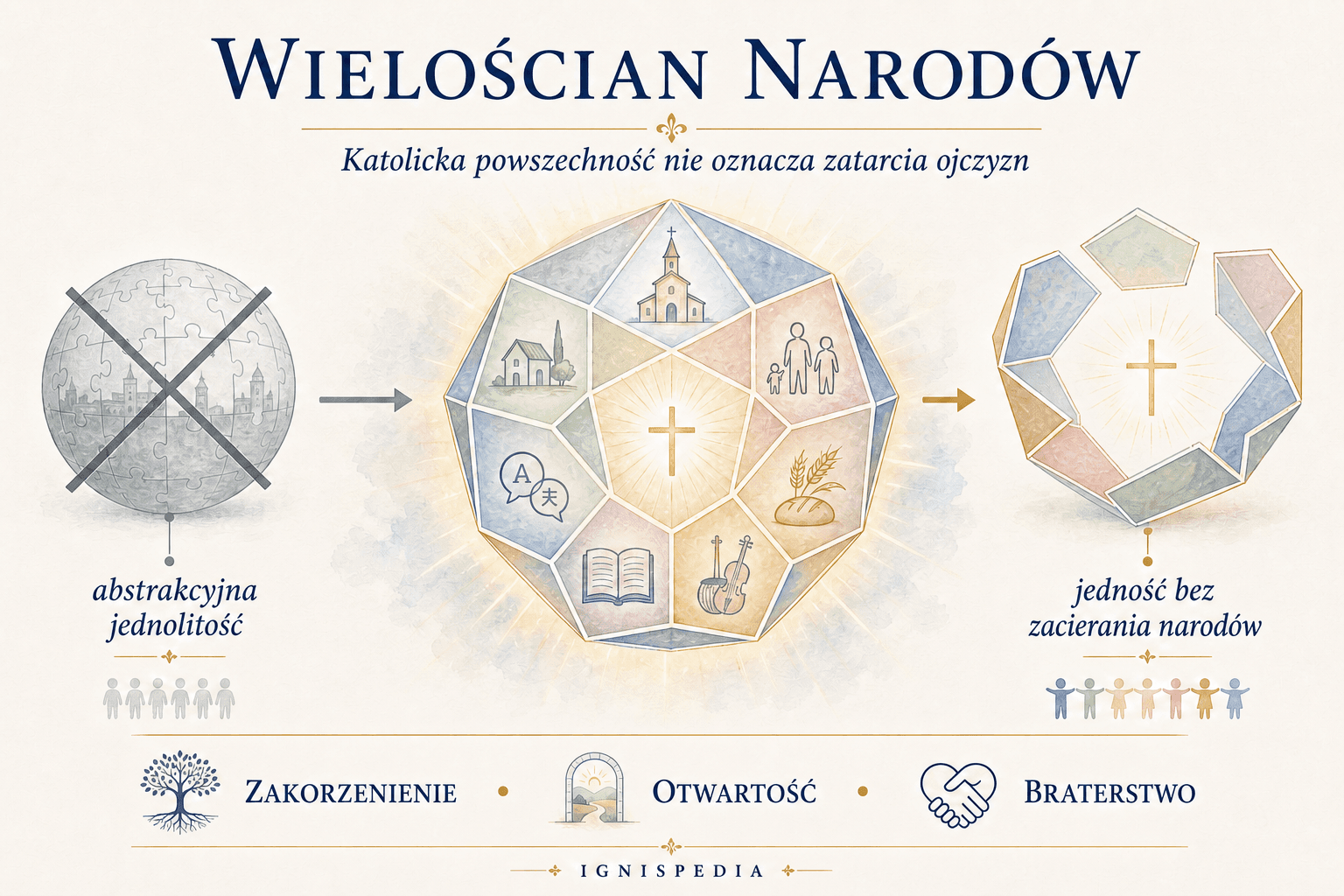 Wielościan jako obraz jedności narodów, która zachowuje niepowtarzalny charakter każdego z nich