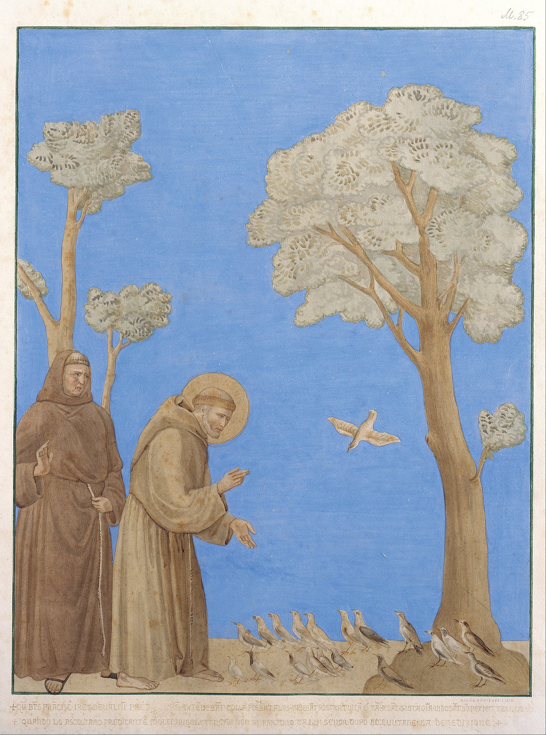 Saint Francis of Assisi praising God through creation: brother sun, sister water, and mother earth