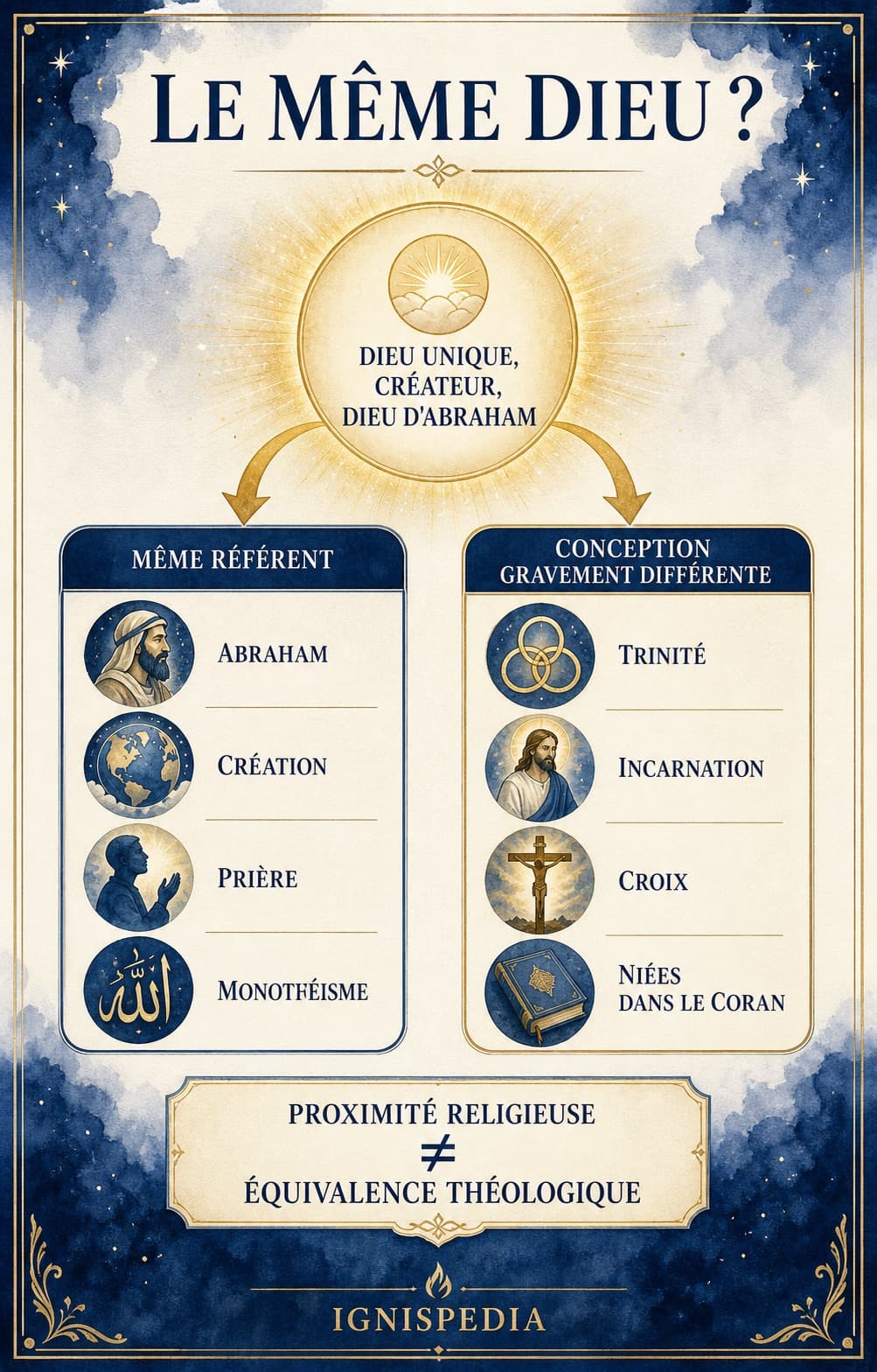 Infografica Ignispedia — Lo stesso Dio? Stesso referente, concezione diversa