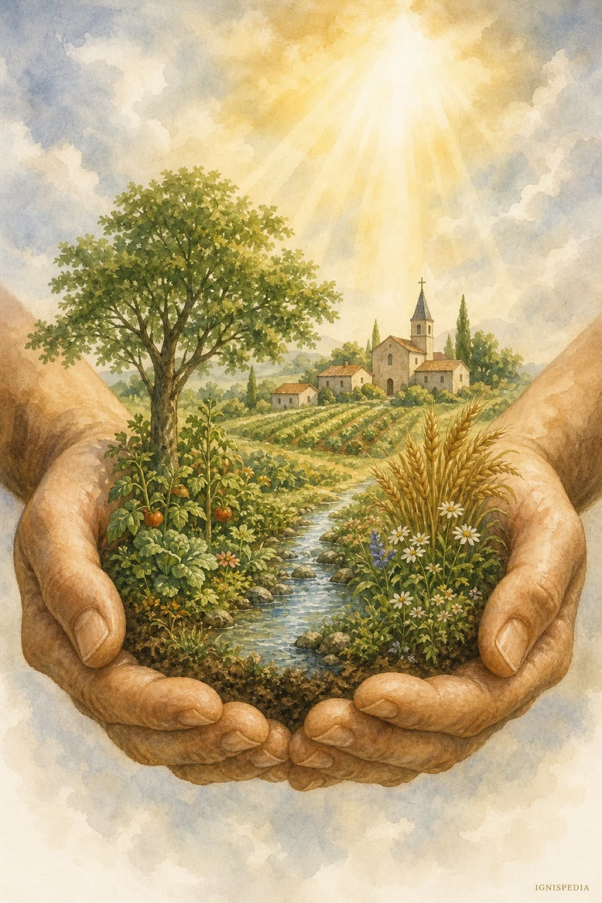 La création confiée à des mains humaines — illustration de l'écologie chrétienne