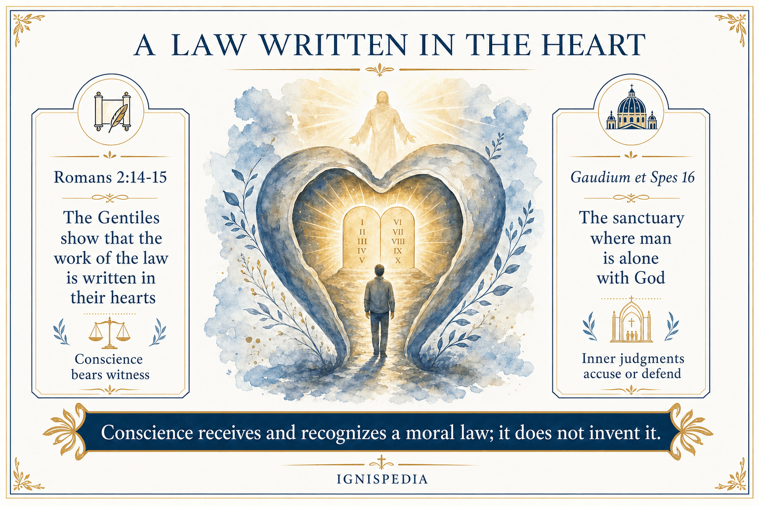 Infographic — the law written in the heart according to Saint Paul and Vatican II