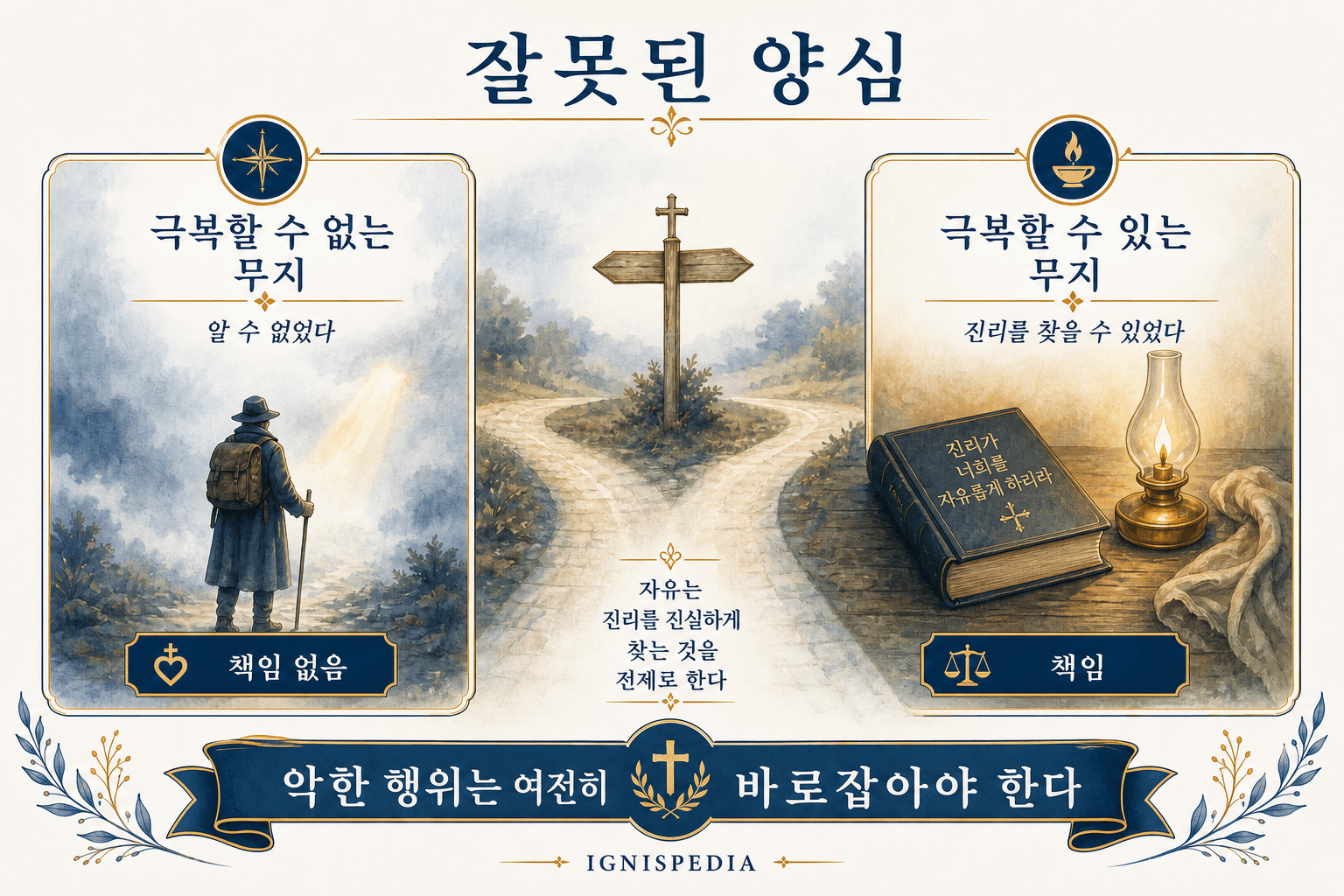 인포그래픽 — 잘못된 양심, 무죄한 무지와 과실 있는 무지