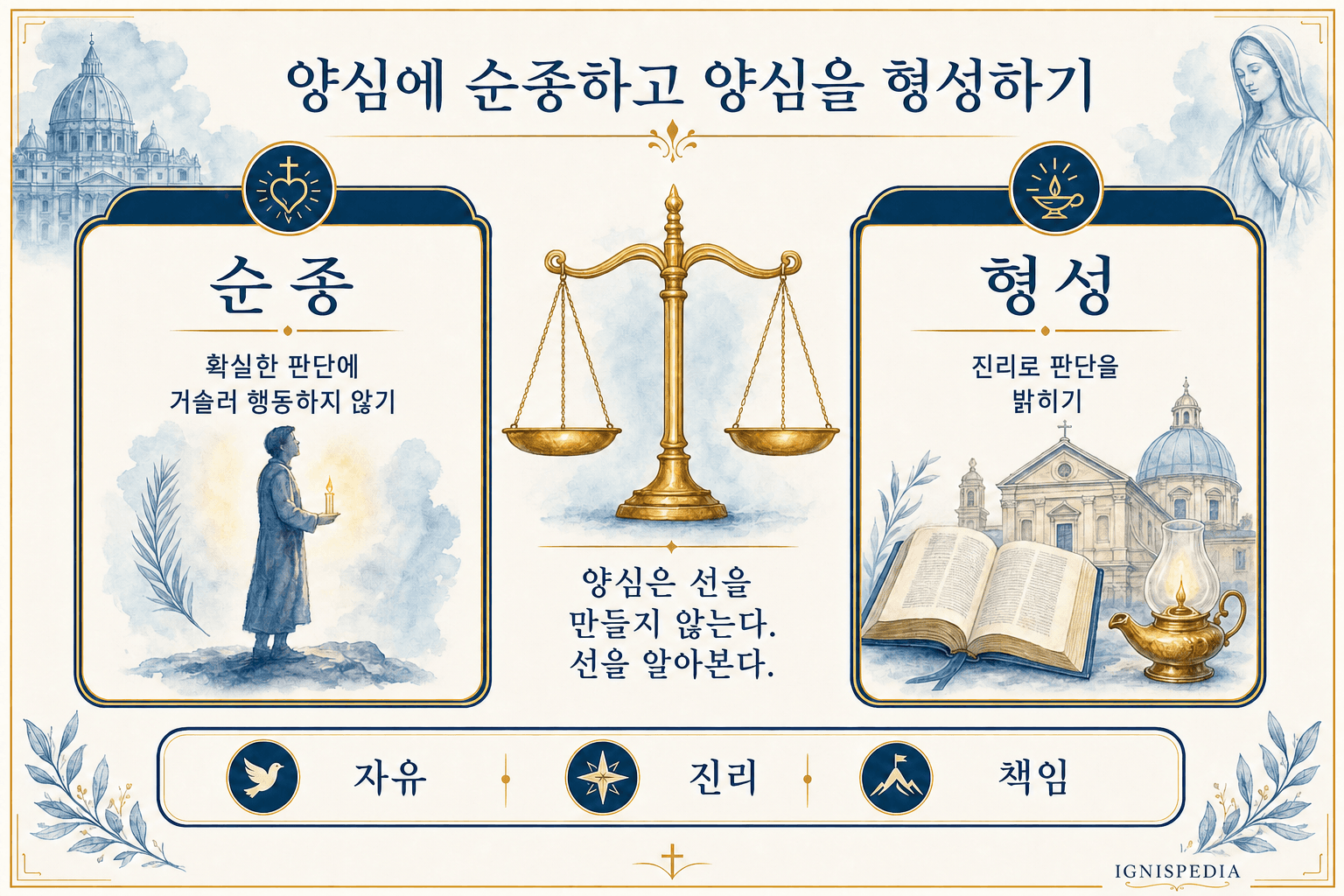 인포그래픽 — 확실한 양심에 복종하고 진리에 따라 양심을 형성하기