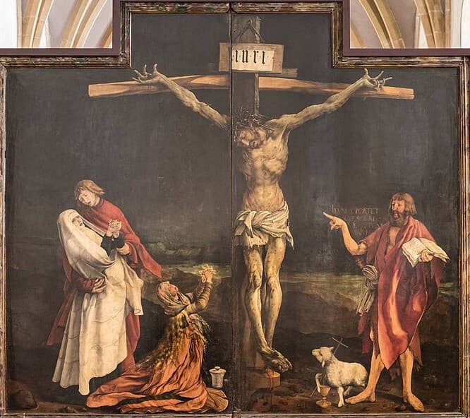 The Crucifixion panel of the Isenheim Altarpiece by Matthias Grünewald