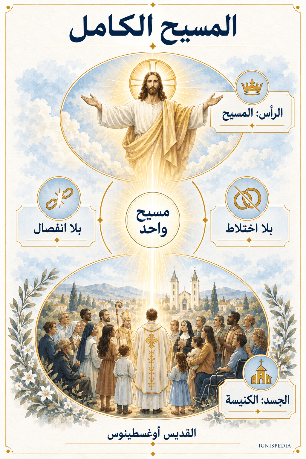 إنفوغرافيا عن المسيح الكامل: المسيح الرأس والكنيسة الجسد