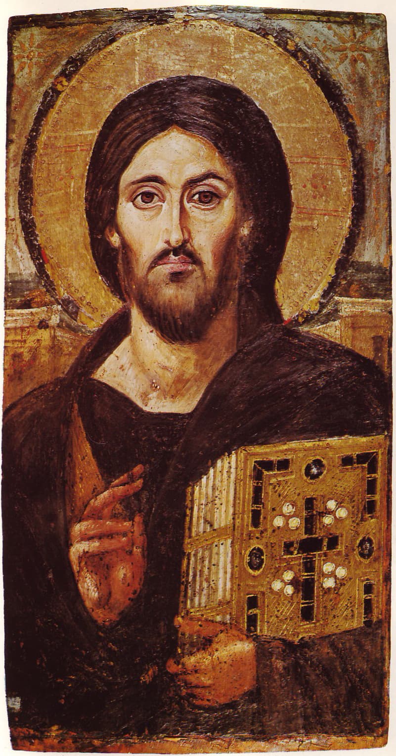 Christus Pantokrator, Ikone des 6. Jahrhunderts aus dem Katharinenkloster im Sinai