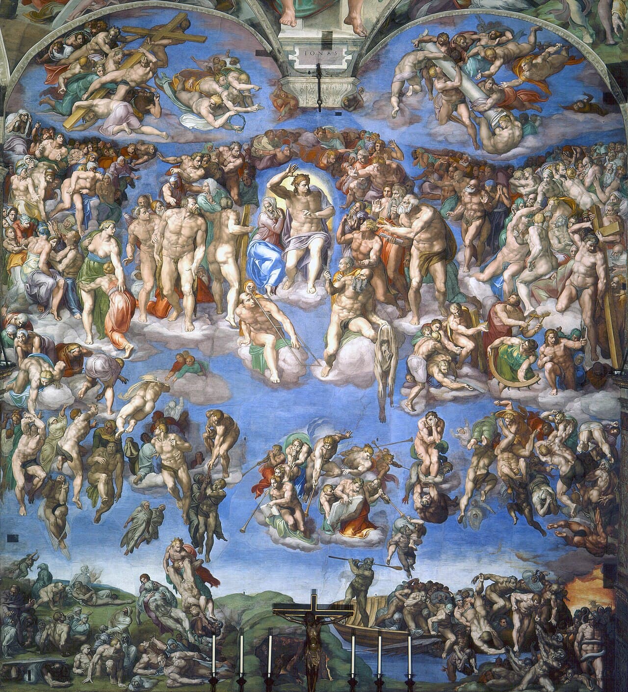 Das Jüngste Gericht, Fresko von Michelangelo in der Sixtinischen Kapelle