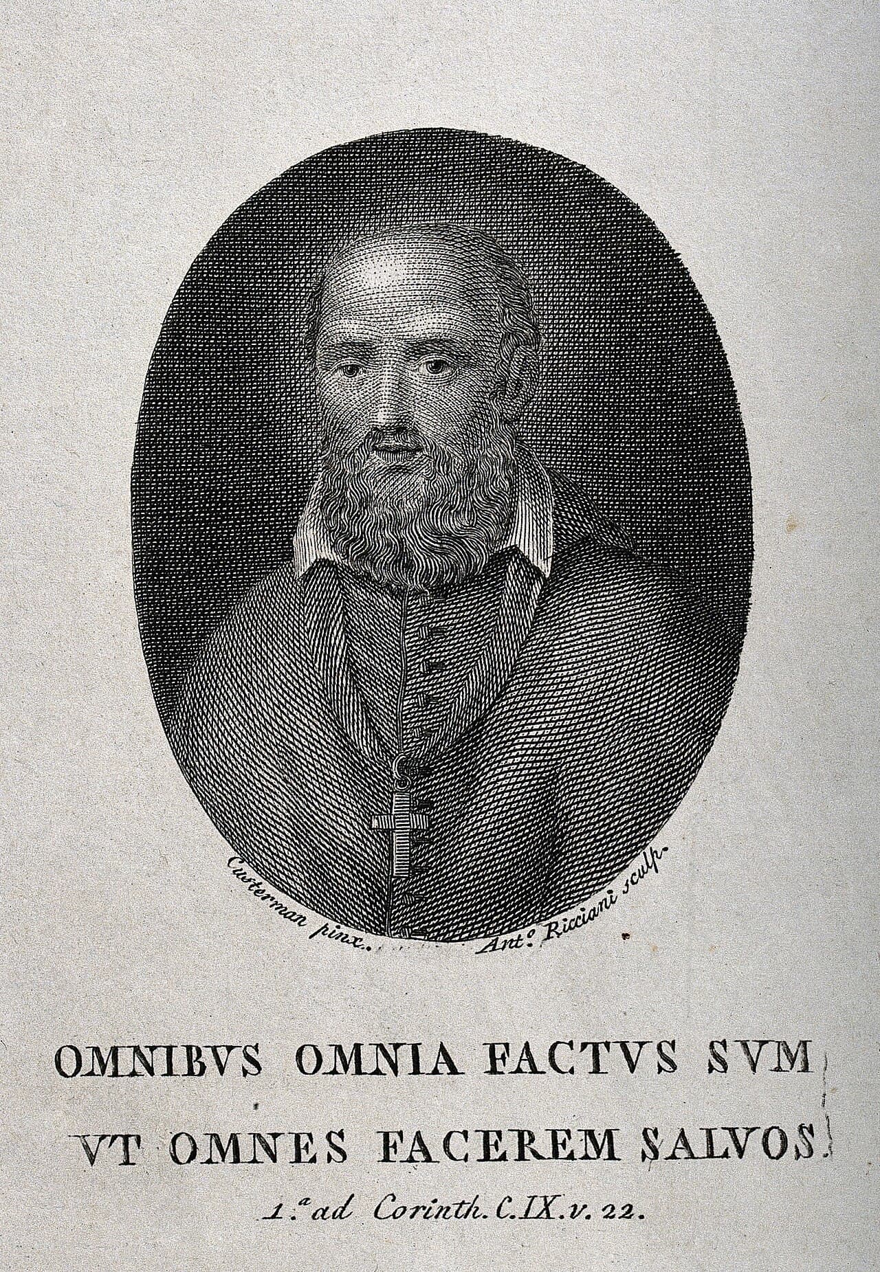 Engraved portrait of Saint Francis de Sales, who taught pure love without abolishing hope