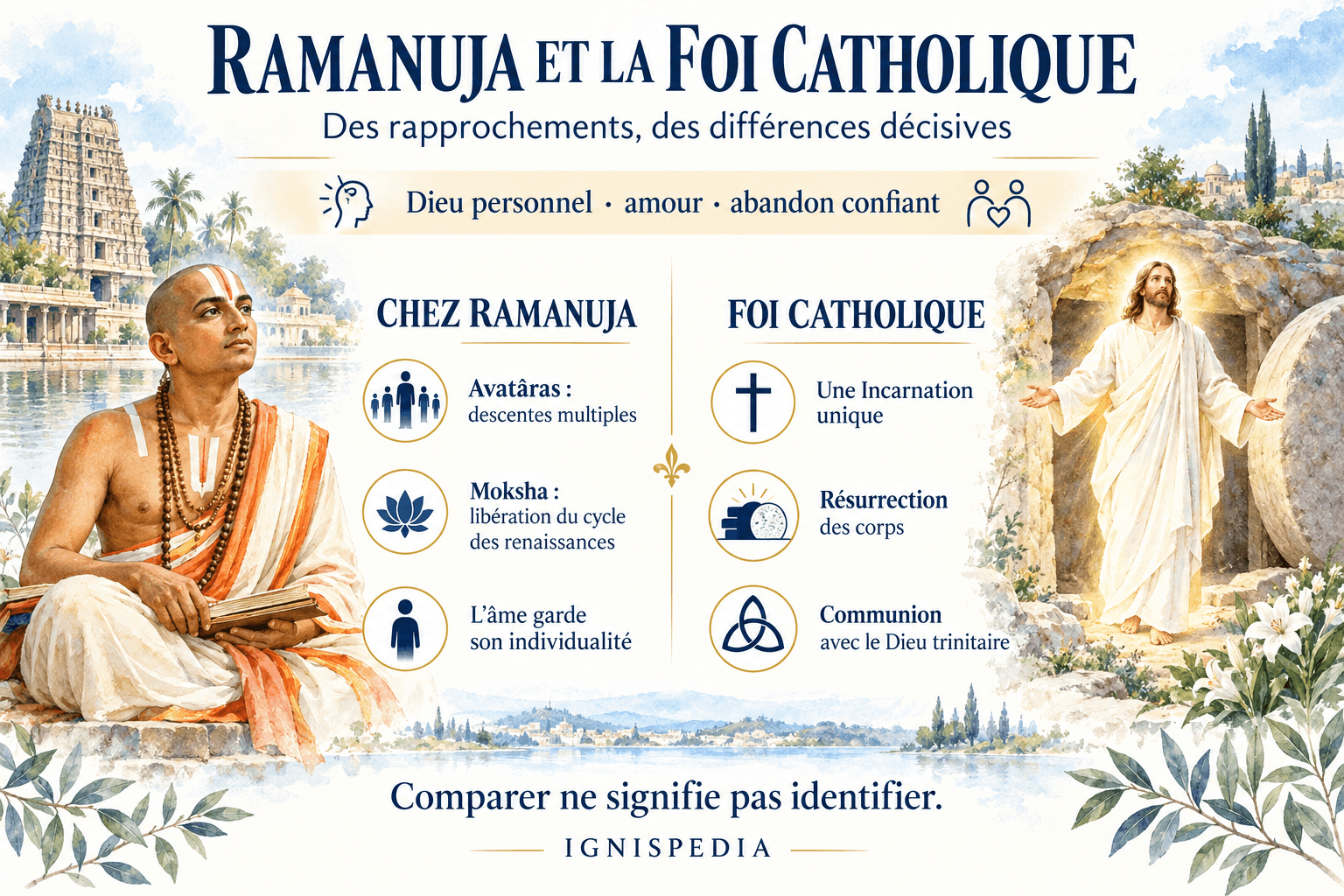Rapprochements et différences entre Ramanuja et la foi catholique : avatâras, Incarnation, libération et résurrection
