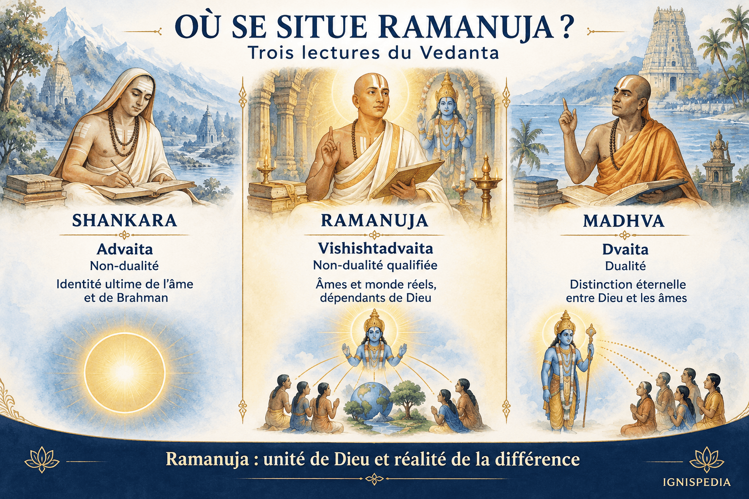 La position de Ramanuja entre l’Advaita de Shankara et le Dvaita de Madhva