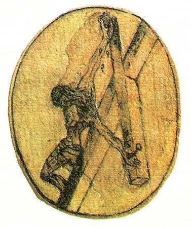 Zeichnung der Kreuzigung durch Johannes vom Kreuz