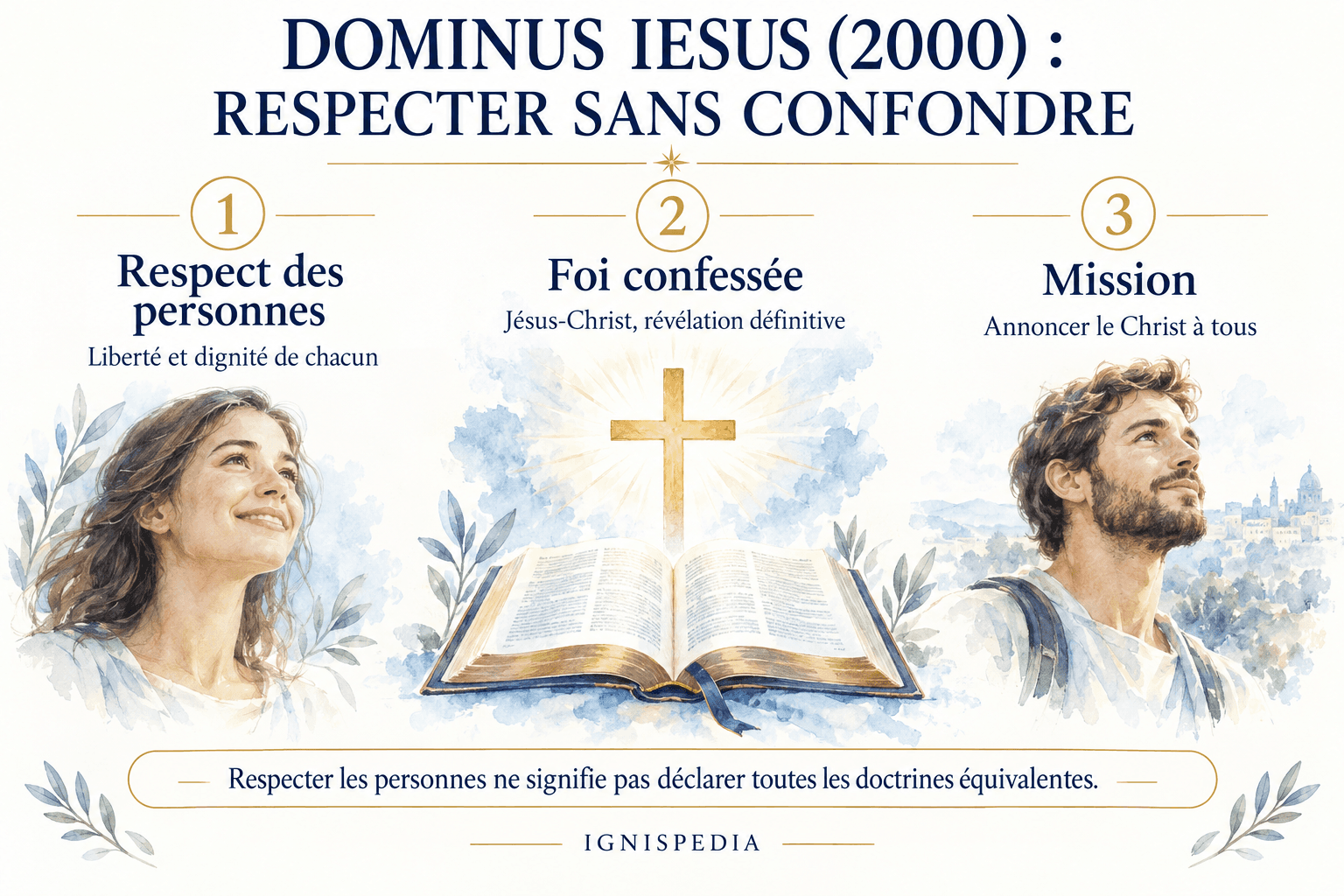 Trois principes de Dominus Iesus : respect des personnes, foi confessée et mission chrétienne