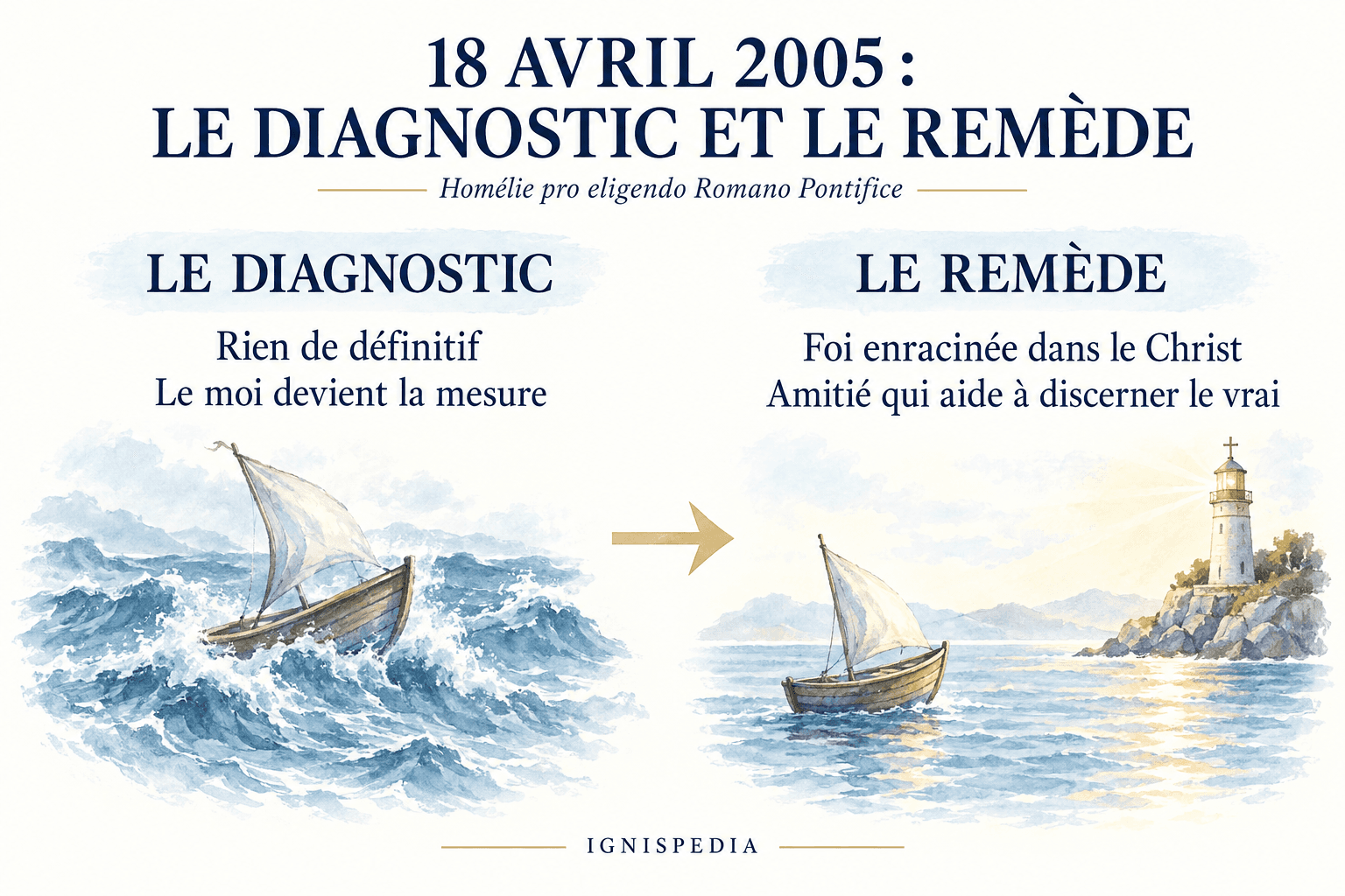 L'homélie de Joseph Ratzinger du 18 avril 2005 : le diagnostic du relativisme et une foi enracinée dans l'amitié avec le Christ