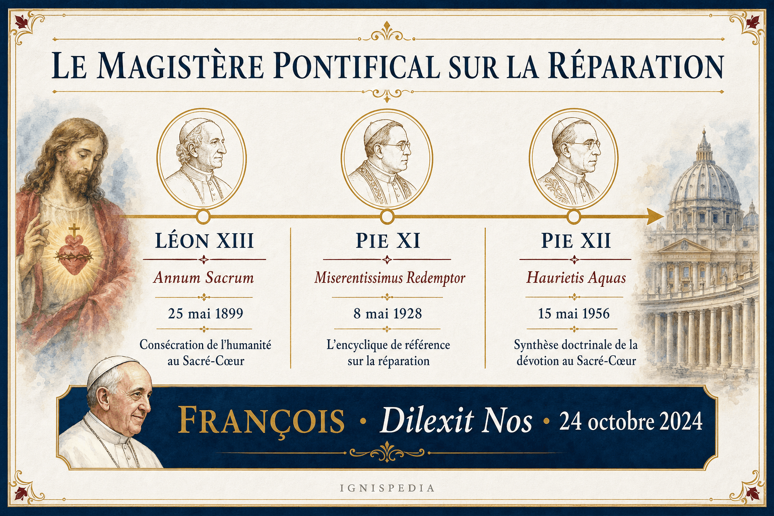 Infographie du magistère pontifical sur la réparation au Sacré-Cœur