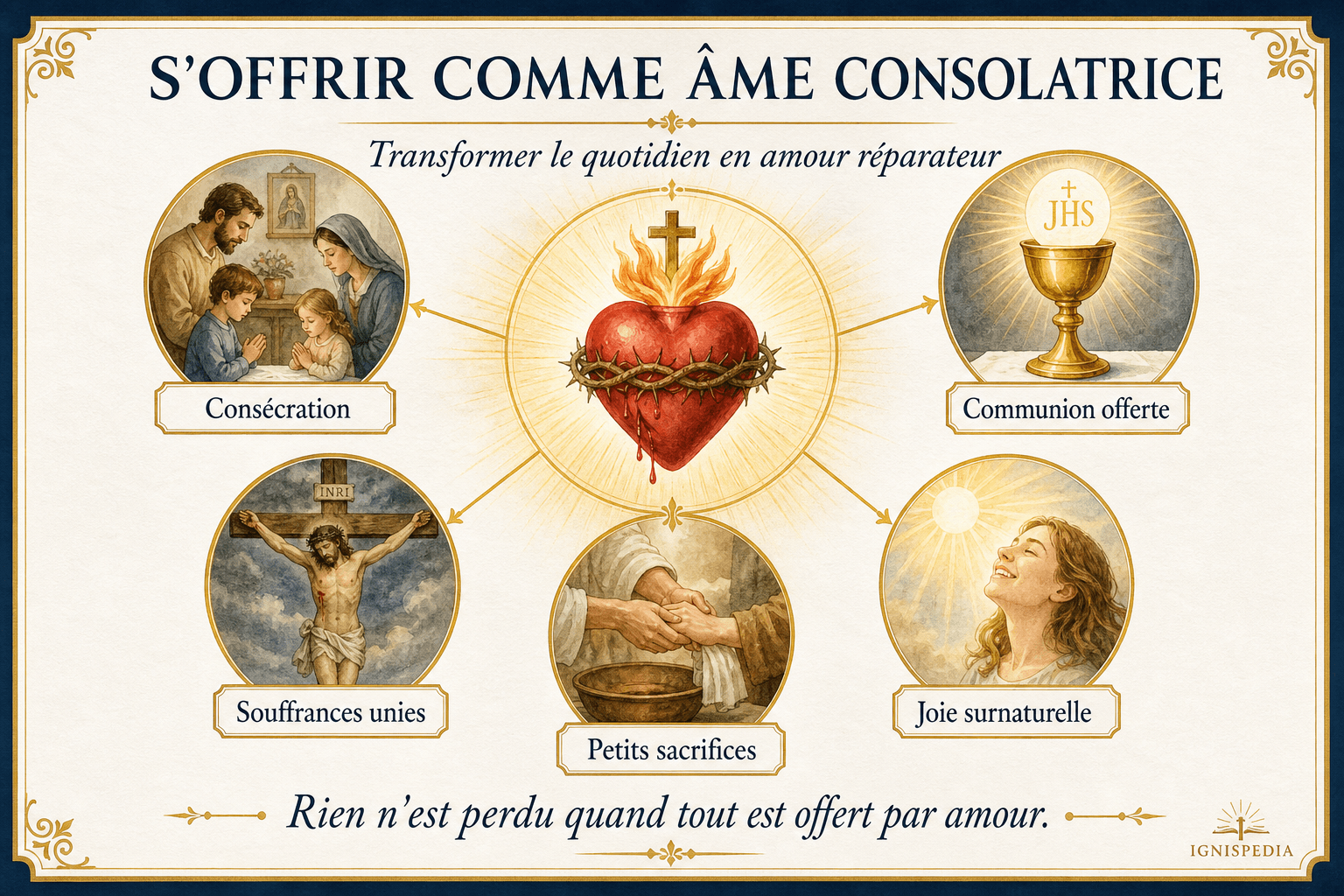 Infographie sur l'offrande quotidienne comme âme consolatrice