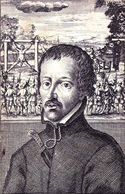 Старинная гравюра святого Edmund Campion, английского иезуита-мученика