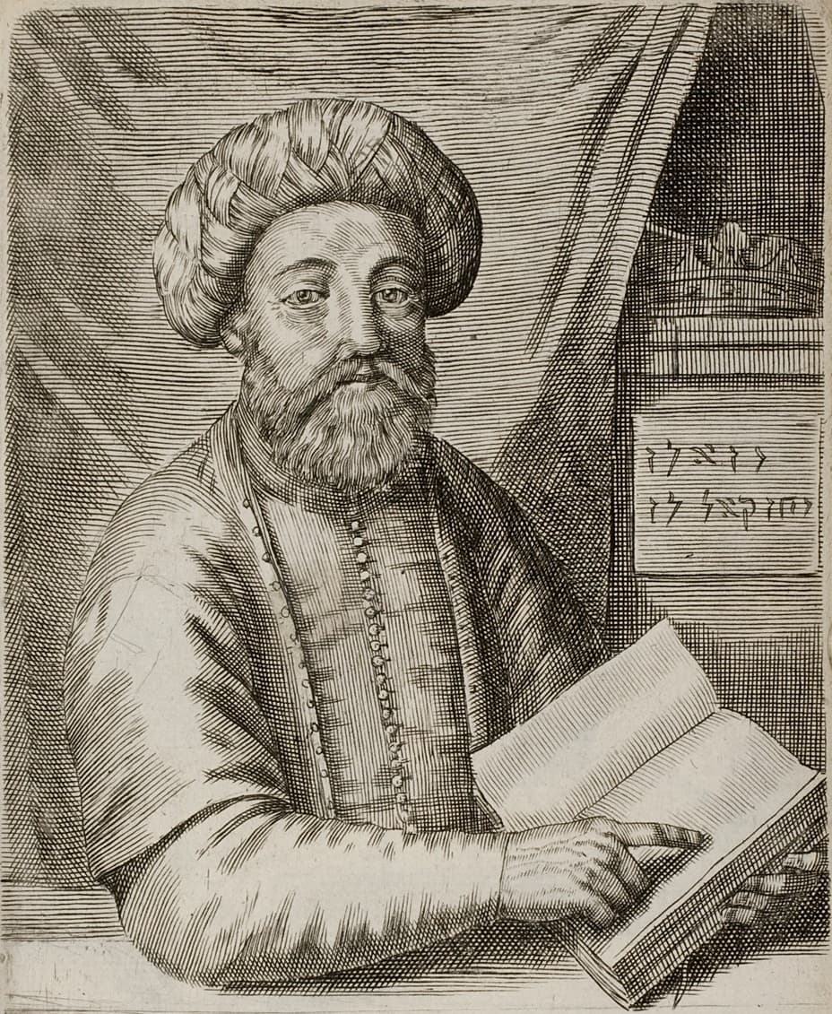 Engraved portrait of Sabbatai Zevi, frontispiece of Thomas Coenen's book, Amsterdam, 1669.