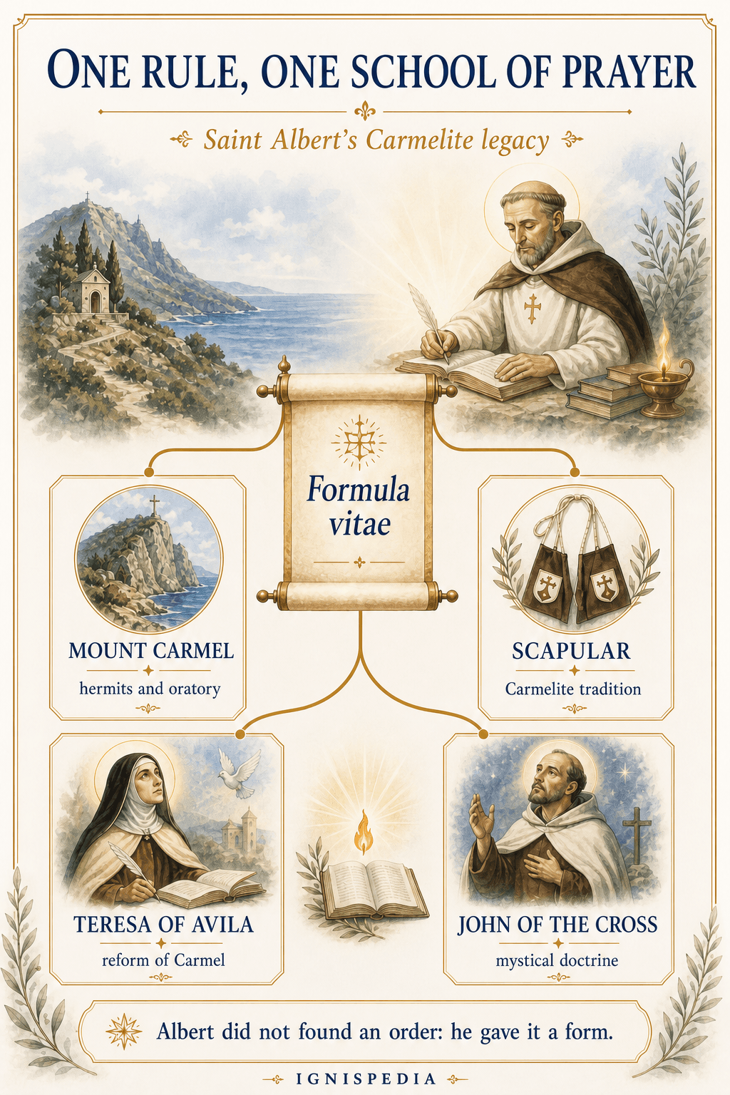 Infographic on the Carmelite legacy of Saint Albert’s Rule