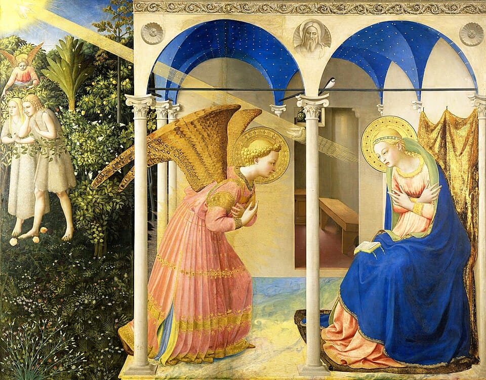 The Annunciation painted by Fra Angelico