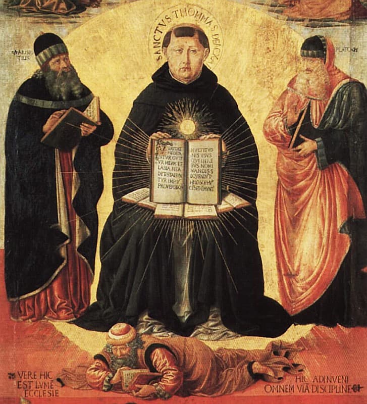 Thomas Aquinas between Aristotle and Plato, painted by Benozzo Gozzoli