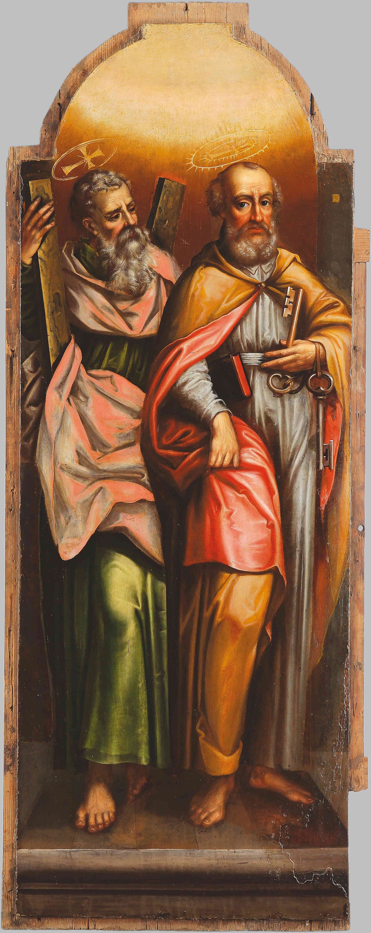 Die heiligen Andreas und Petrus, die beiden Apostelbrüder, weißrussische Ikone