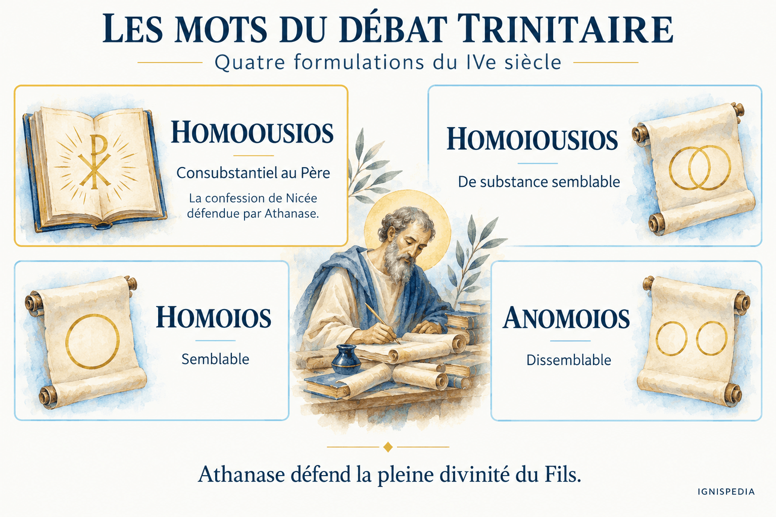Homoousios, homoiousios, homoios et anomoios : quatre formulations