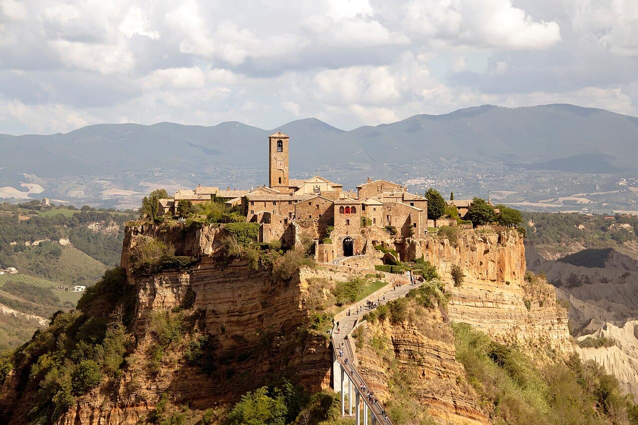 Civita di Bagnoregio, a village perched on a tufa plateau