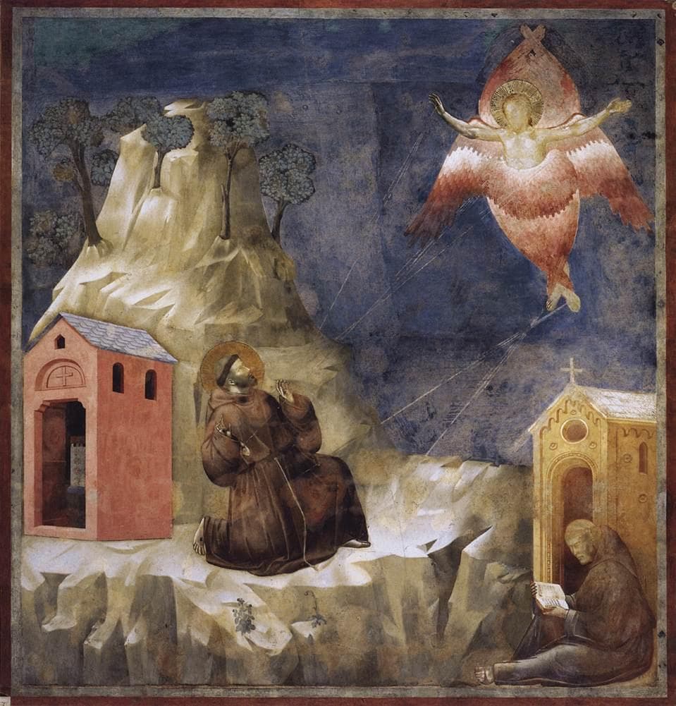 The stigmatization of Saint Francis, fresco in Assisi