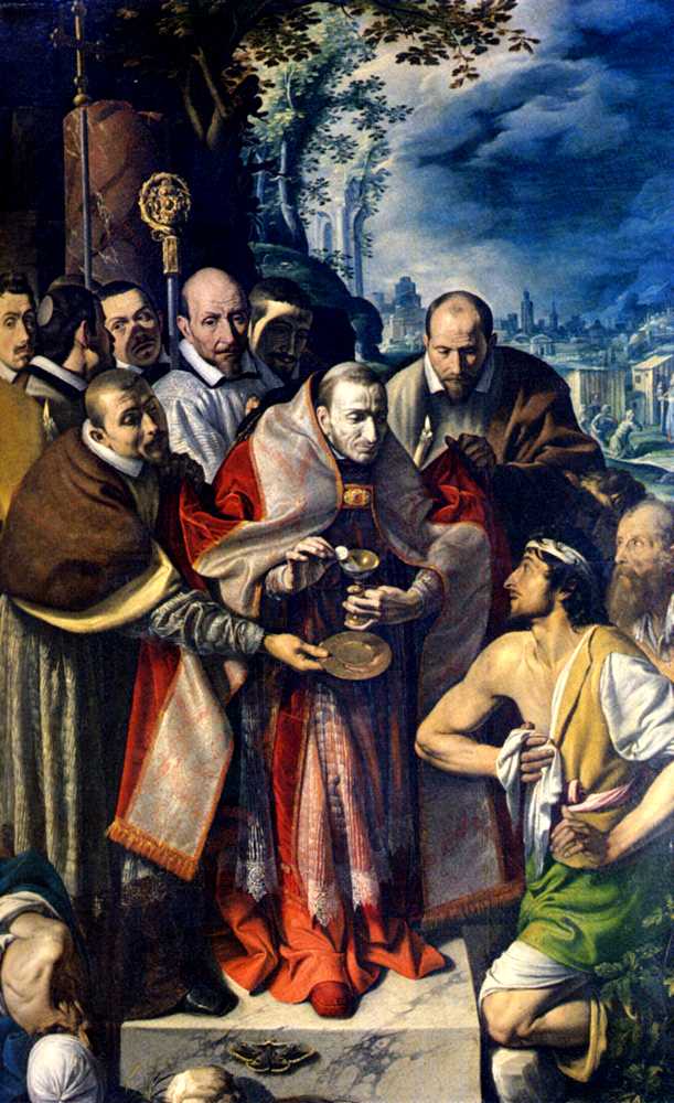 São Carlos Borromeu dando a comunhão às vítimas da peste, pintura de Tanzio da Varallo