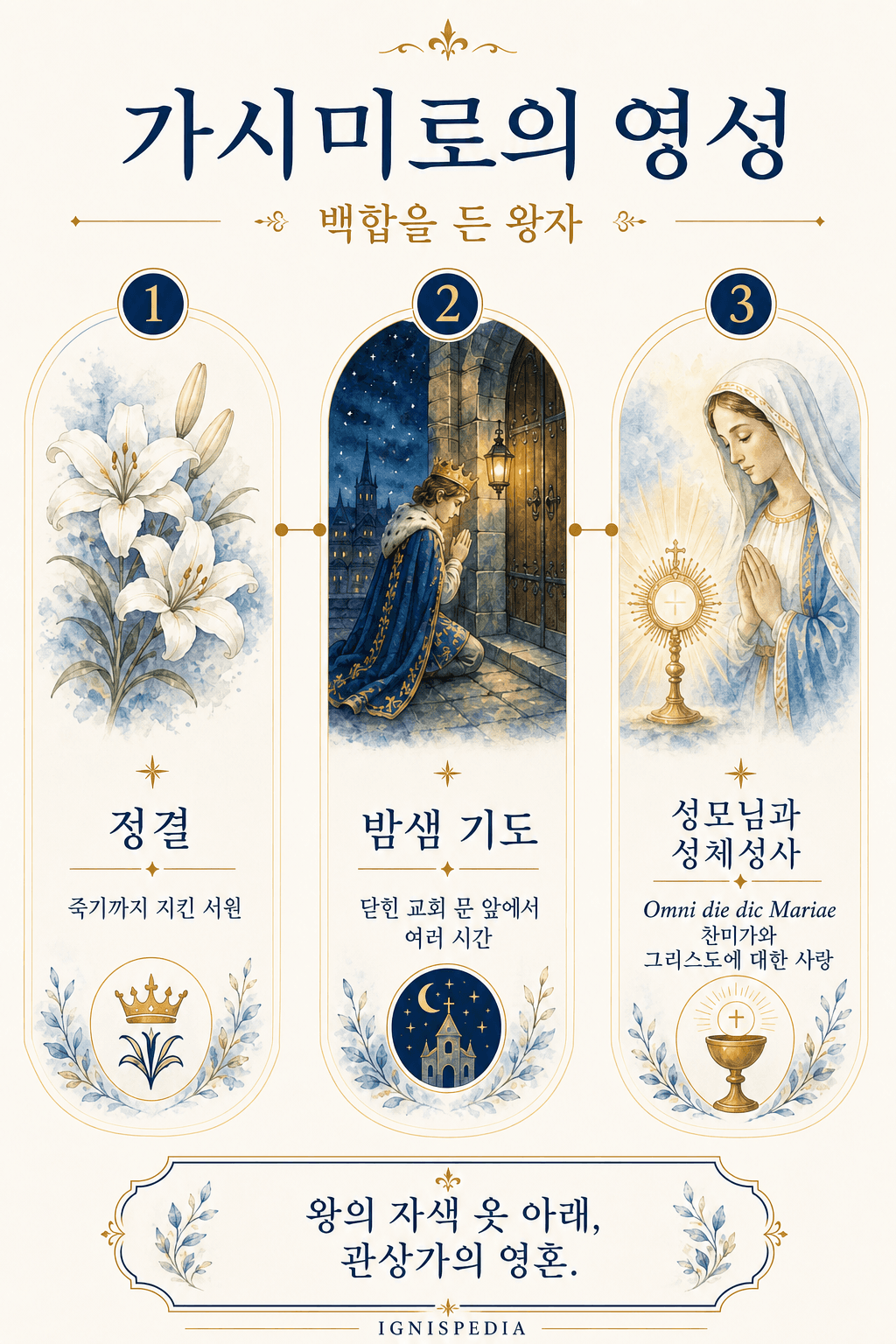 성 가시미로의 정결, 야간 기도, 성모 신심에 관한 인포그래픽