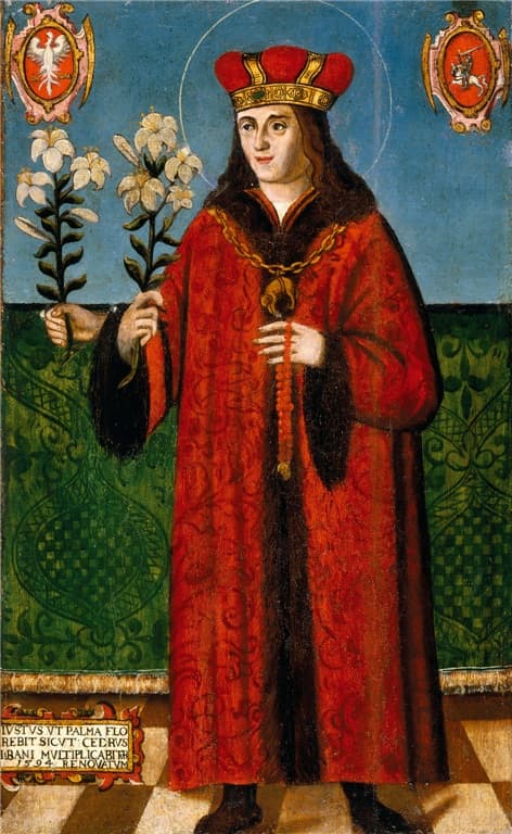 Tableau aux trois mains de saint Casimir conservé dans la cathédrale de Vilnius