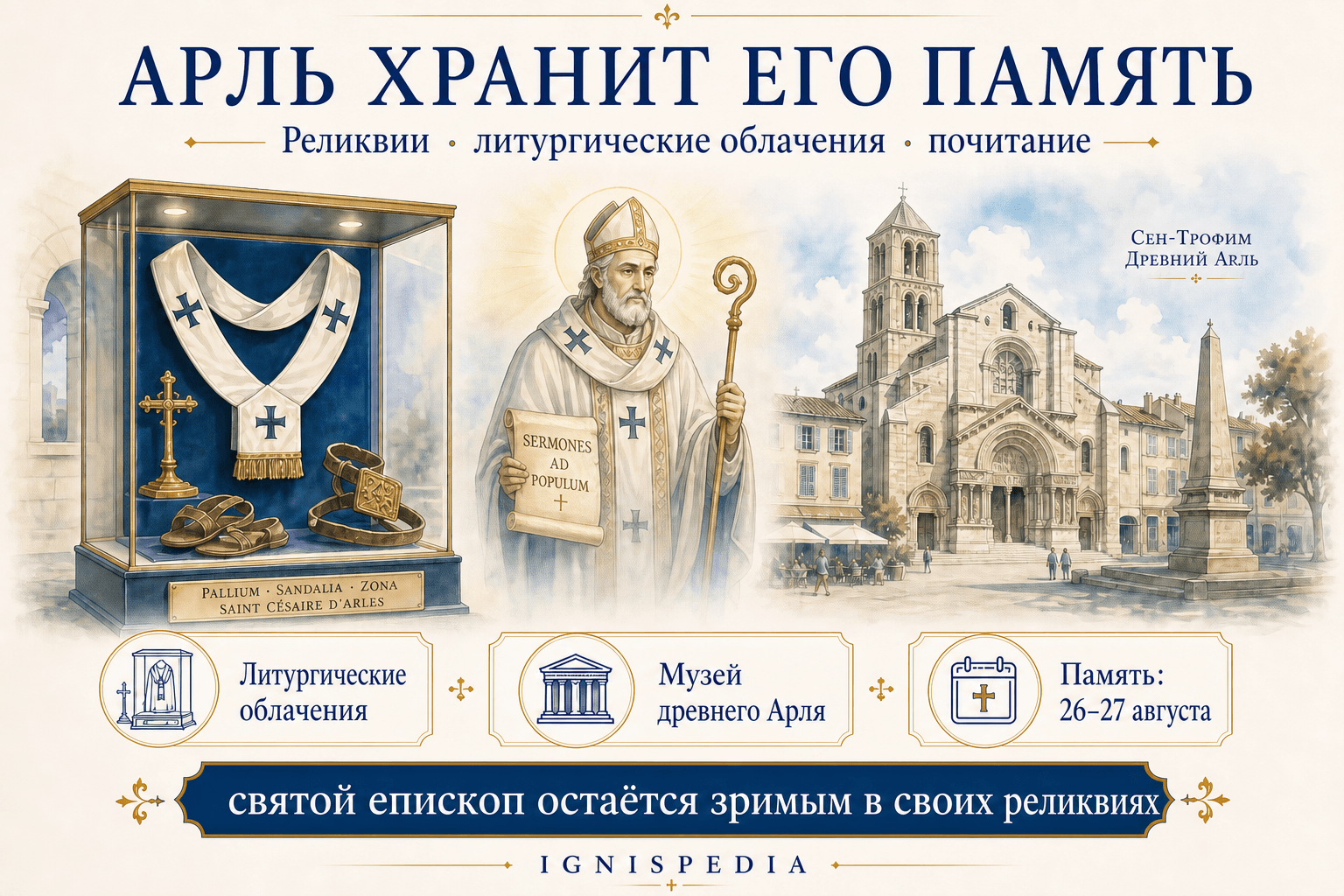 Память святого Цезария в Арле: реликвии, облачения и почитание