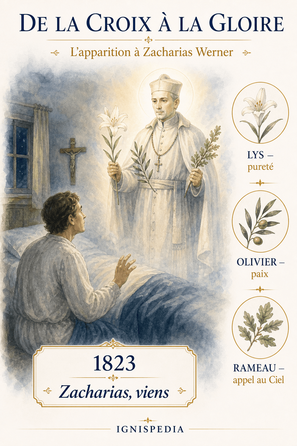 Illustration de l'apparition de saint Clément-Marie Hofbauer à Zacharias Werner en 1823