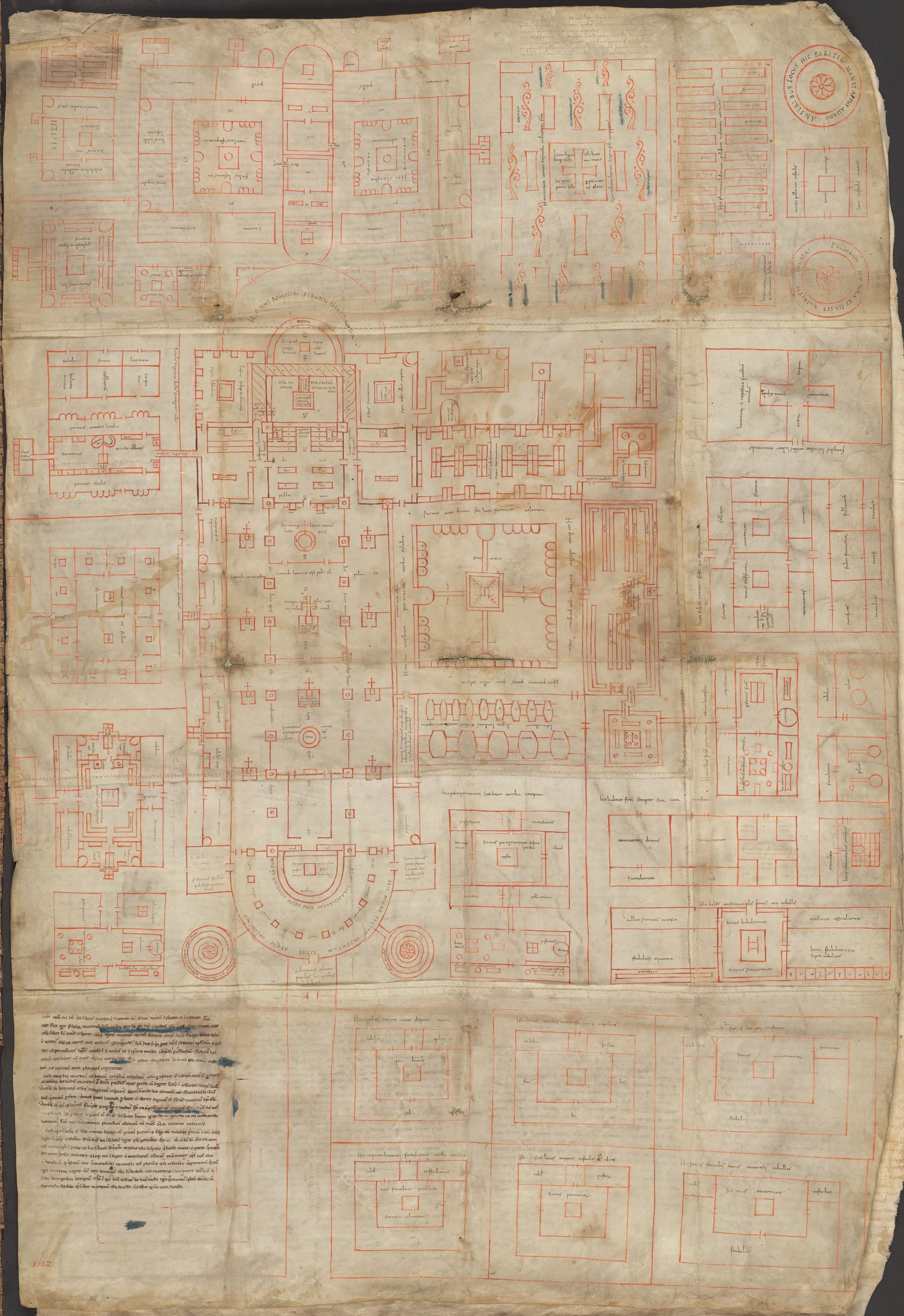 La pianta di San Gallo, schema ideale di monastero disegnato a Reichenau verso l'820