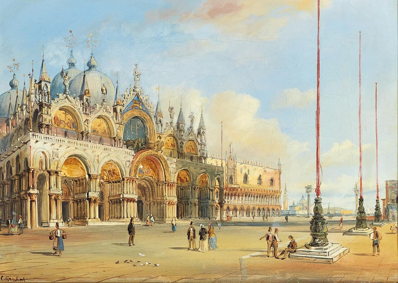 Basílica de San Marcos en Venecia, pintura de Carlo Grubacs