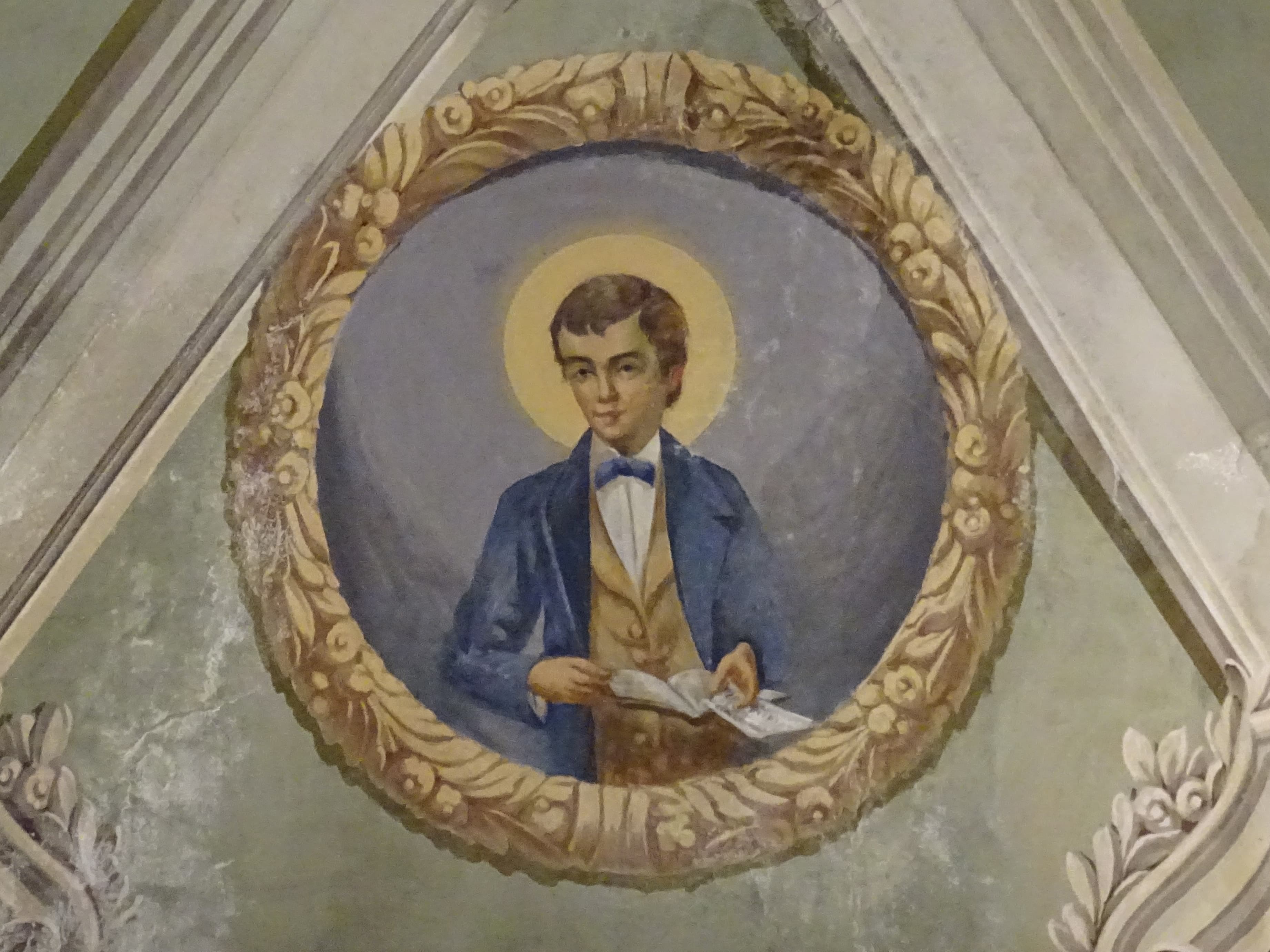 Fresque représentant saint Dominique Savio dans l'église San Giuseppe de Pallanza
