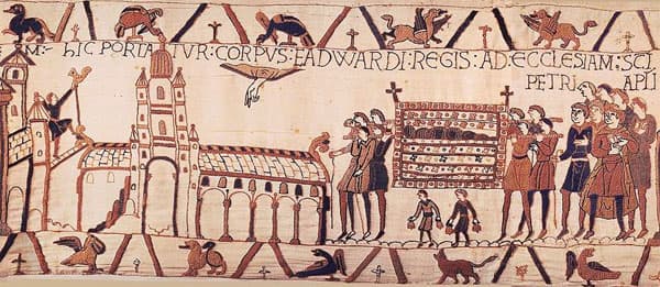 Funérailles de saint Édouard le Confesseur à Westminster dans la Tapisserie de Bayeux