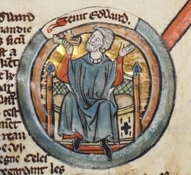 Saint Édouard le Confesseur représenté couronné dans un manuscrit médiéval