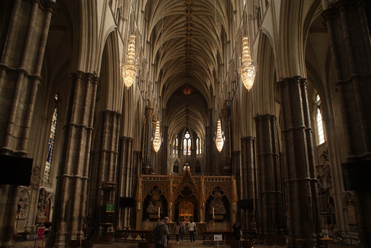 Vue de la nef de l'abbaye de Westminster