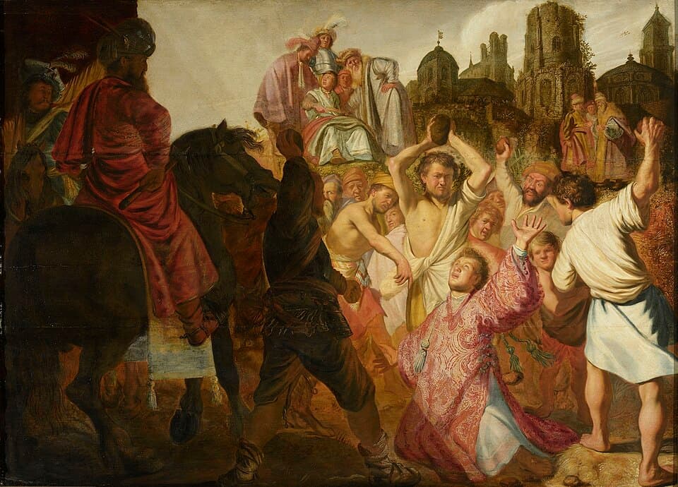 La lapidación de san Esteban, cuadro de Rembrandt