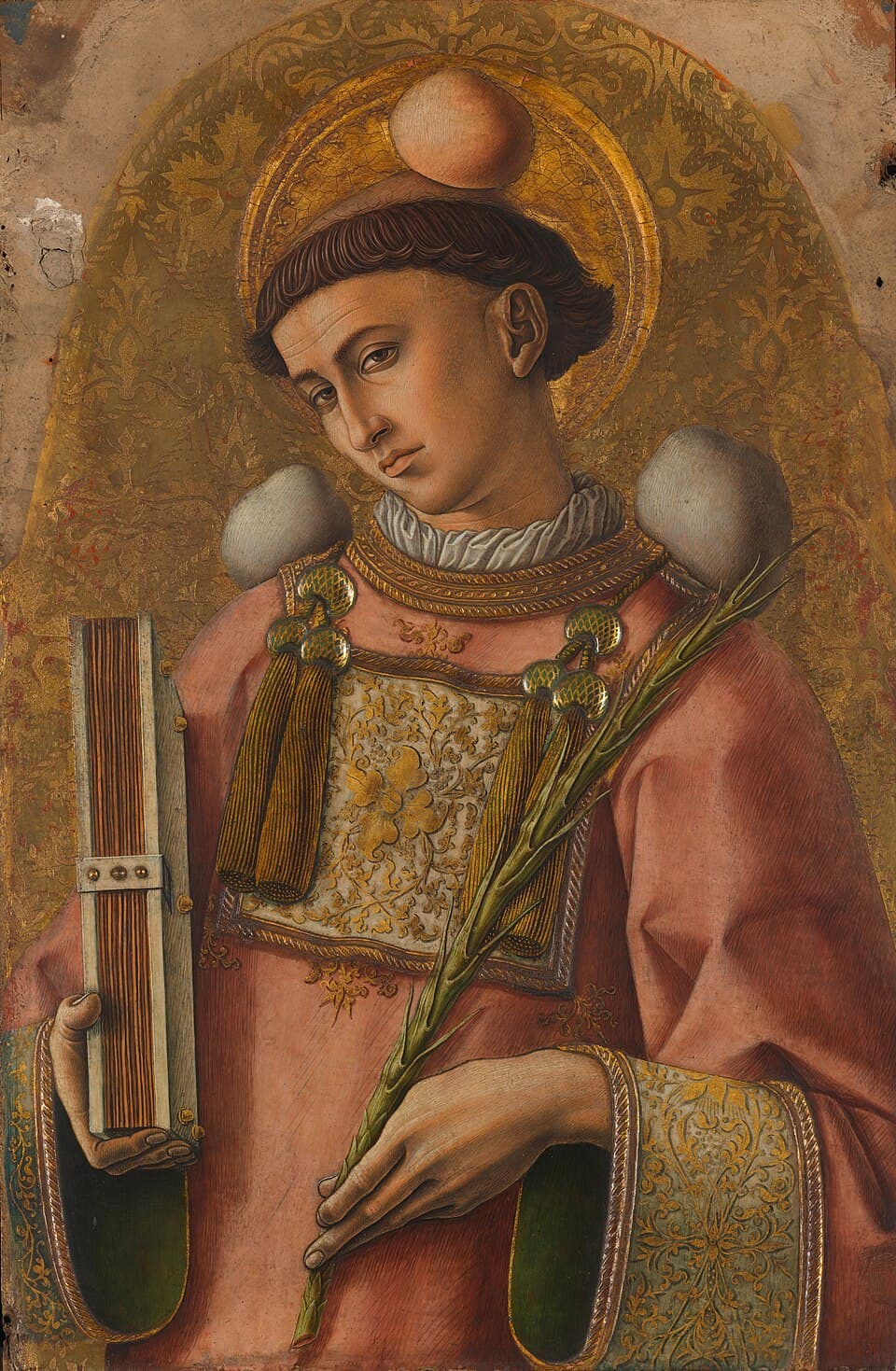 San Esteban, con las piedras del martirio, por Carlo Crivelli