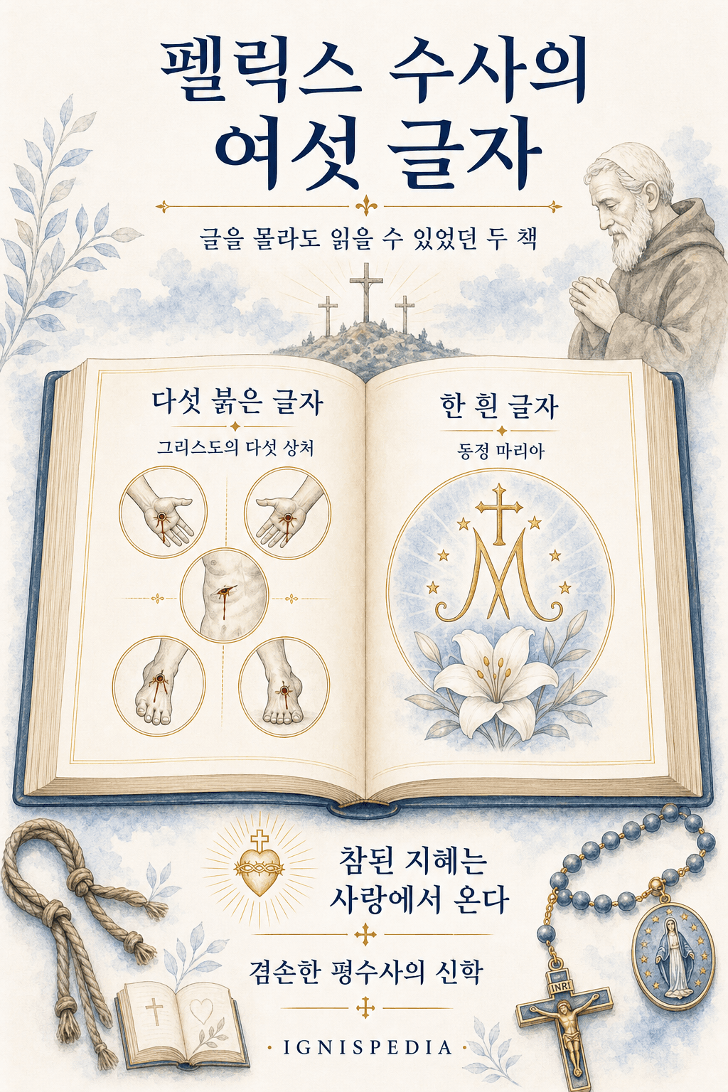 펠릭스 형제의 여섯 글자 인포그래픽, 그리스도의 다섯 상처와 마리아