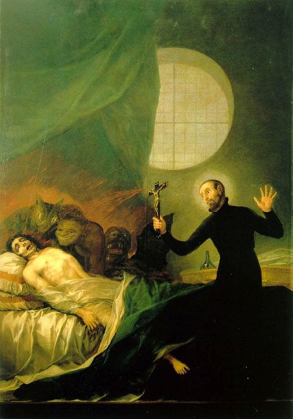 São Francisco de Borja junto ao leito de um moribundo impenitente, esboço de Francisco de Goya.
