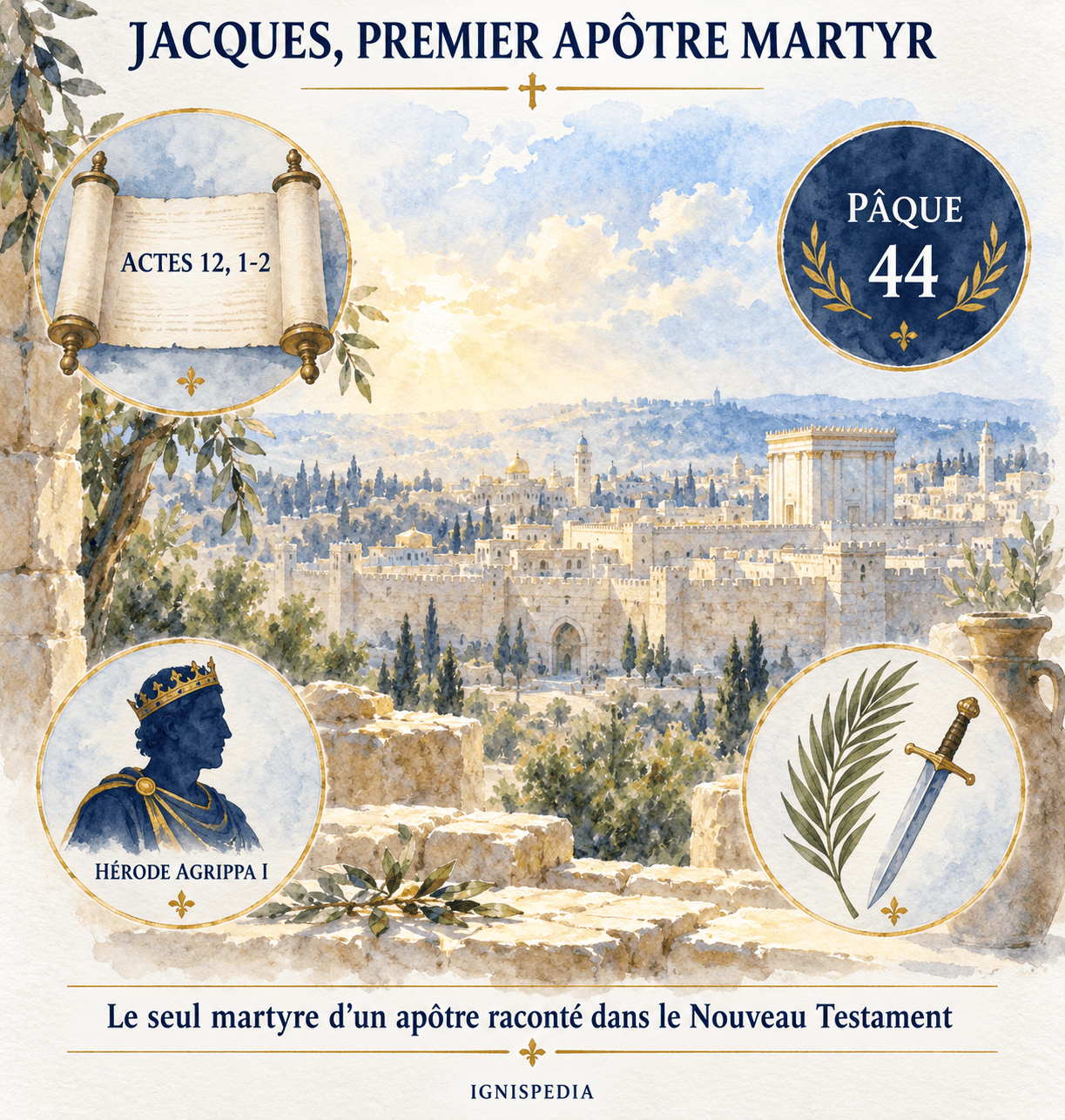 Actes 12, Pâque 44 et Hérode Agrippa Ier, repères du martyre de Jacques