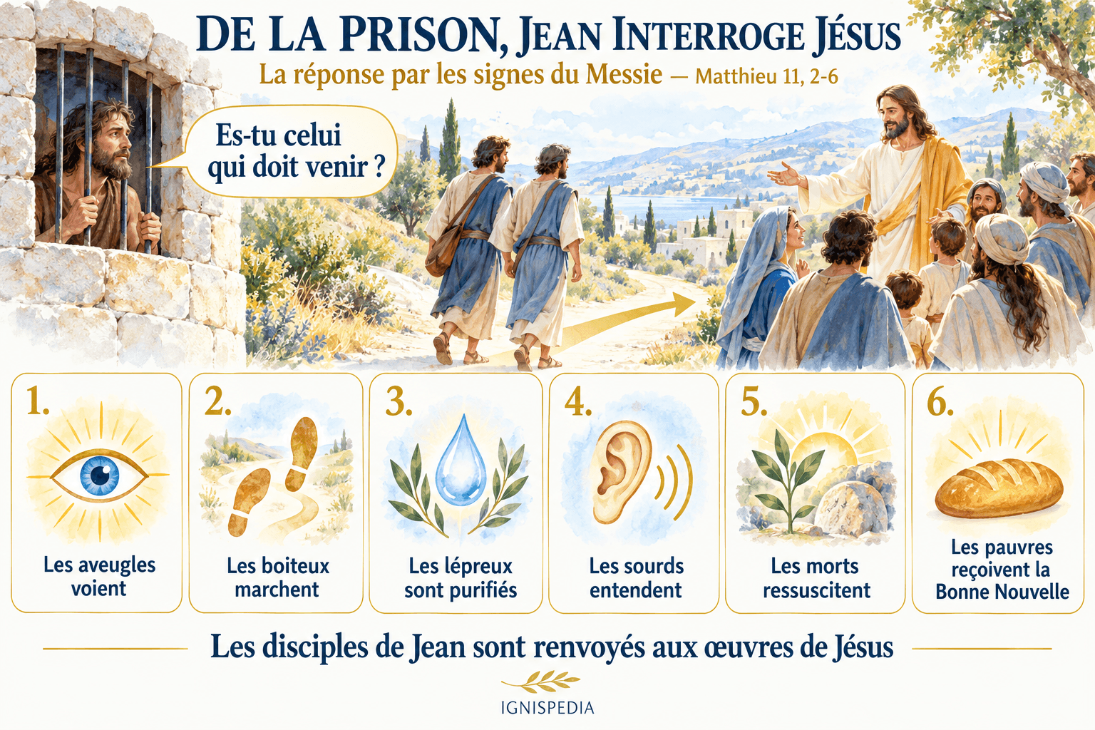 La question de Jean emprisonné et les six signes donnés par Jésus