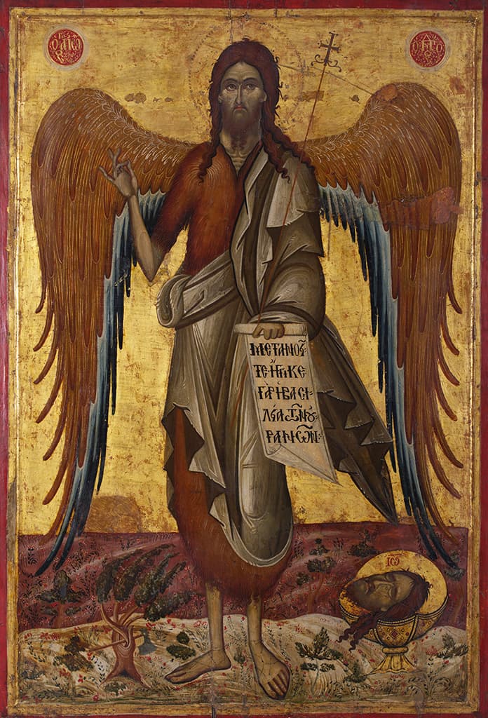 San Giovanni Battista alato come Angelo del Deserto, icona della scuola di Dionisio di Fourna
