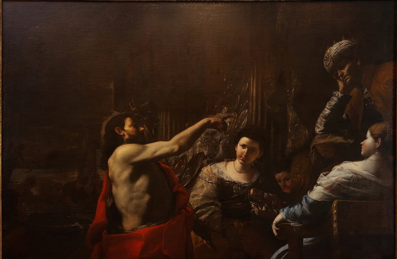 San Giovanni Battista che rimprovera Erode, dipinto di Mattia Preti