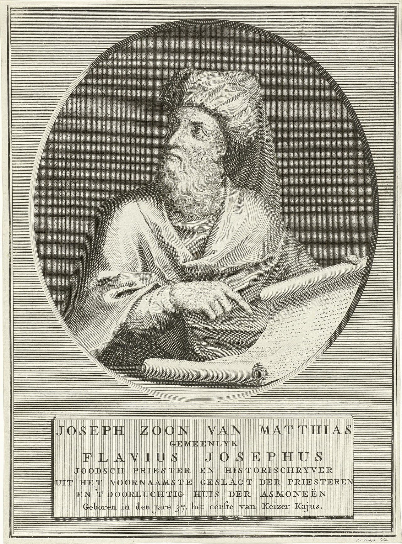 Antico ritratto inciso di Flavio Giuseppe