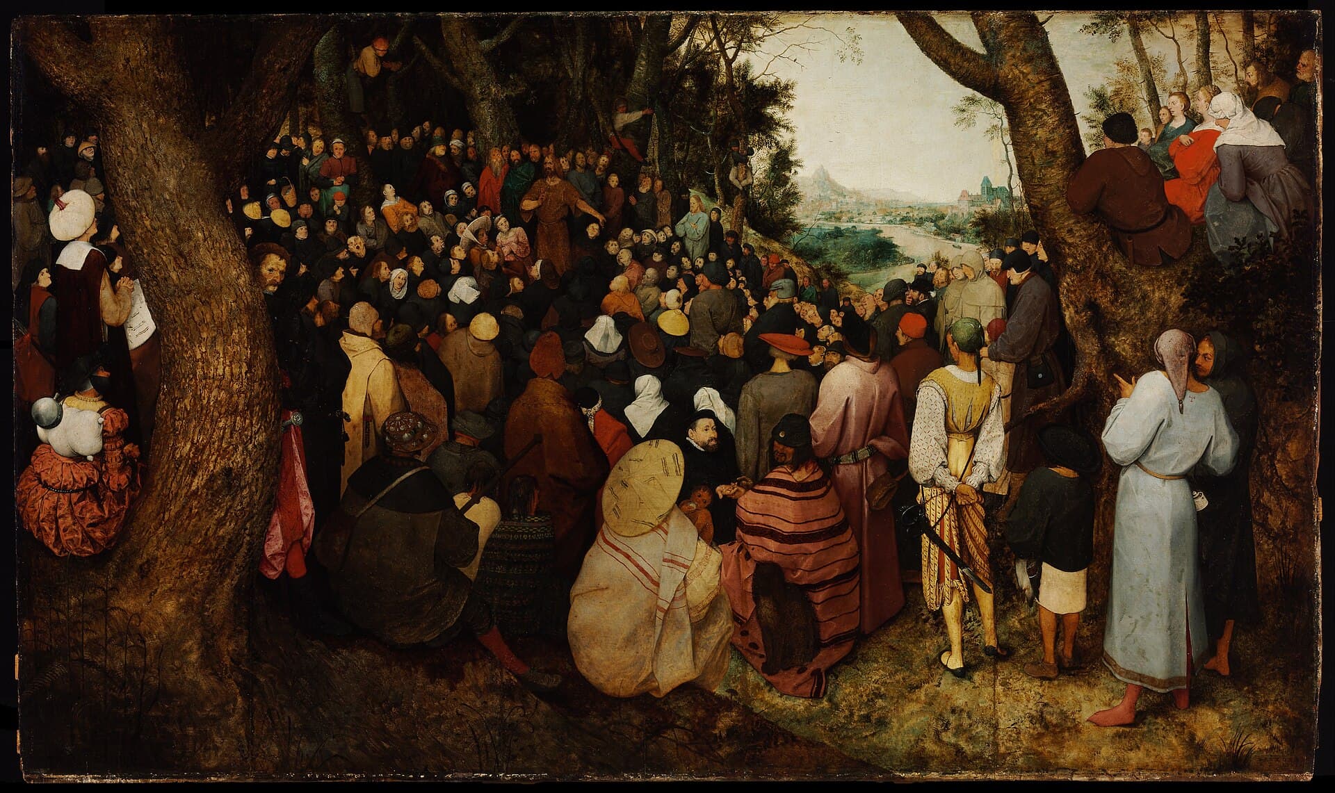 San Giovanni Battista che predica alla folla nel deserto, dipinto di Bruegel