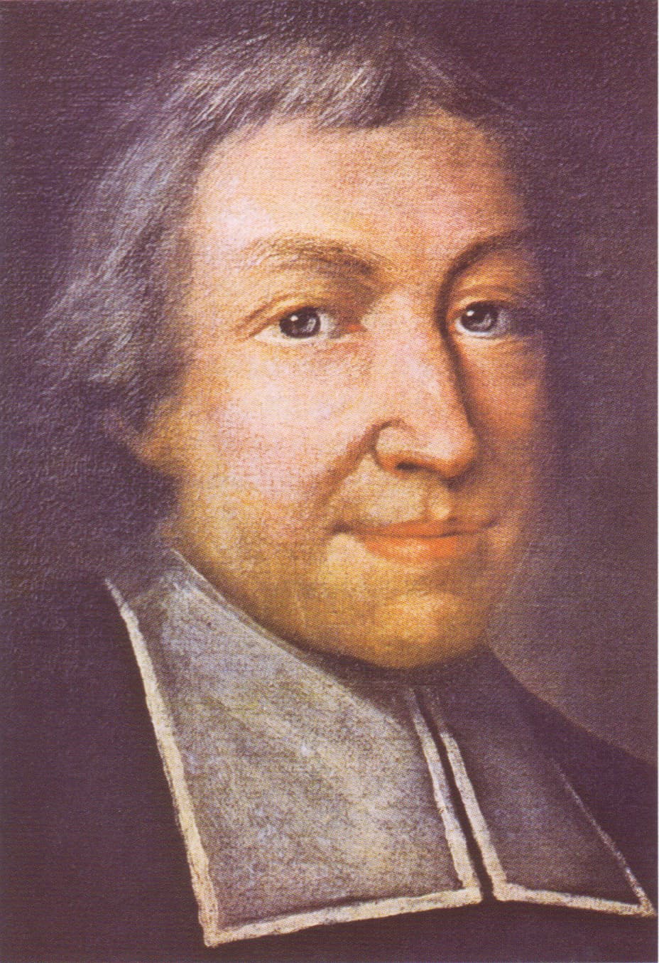 Portrait of Saint John Baptist de La Salle in cassock and white rabat